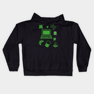 Gamer Icons Console Laptop Mouse Joystick Chip Wi-fi Kids Hoodie